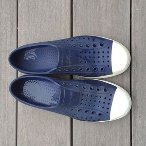 Native Shoes. Navy with white trim. Men's 8, Women's 10.
